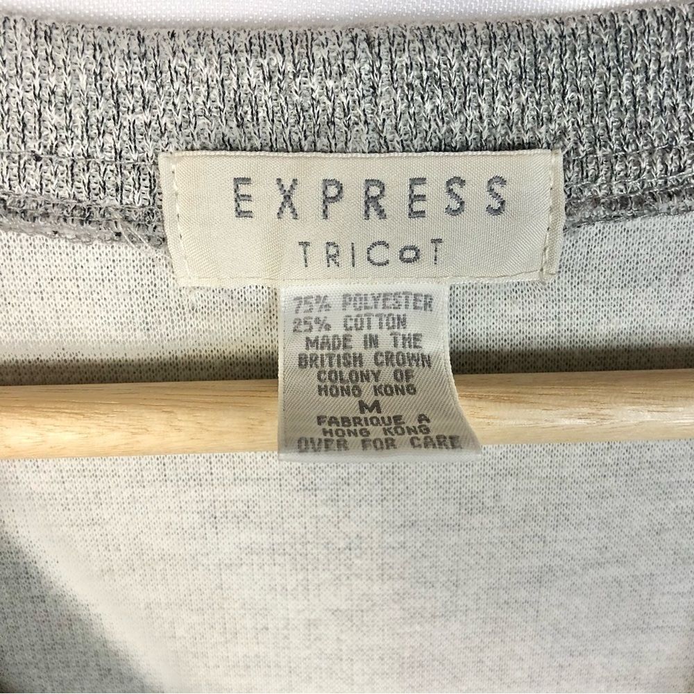 Express Y2k Medium Gray Button Down Cardigan Swea… - image 4